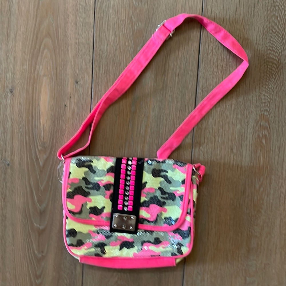 Justice Sequin and Camo Purse